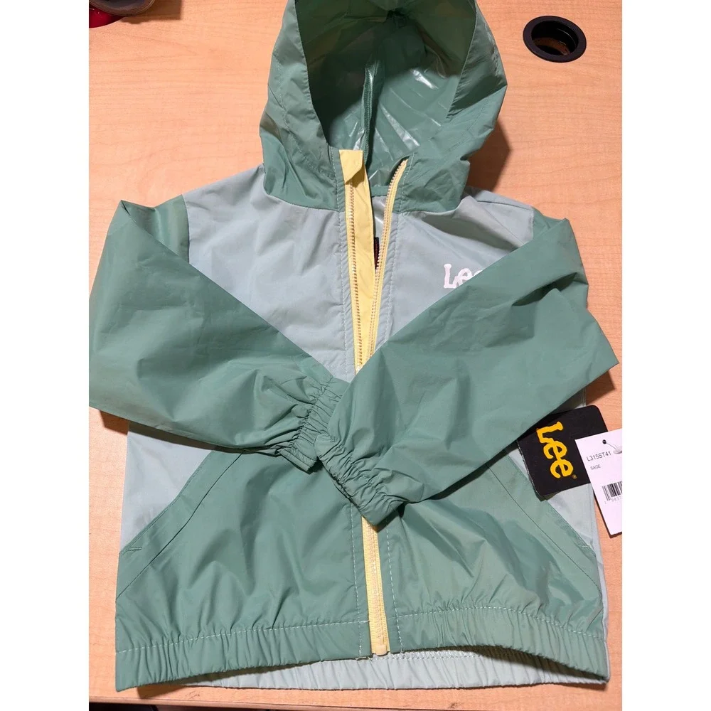 Lee‎ Toddler Sage Green Colorblock Hooded Windbreaker Jacket L315ST41 24M NWT